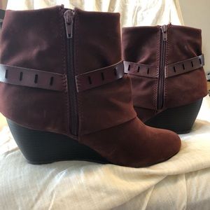Unworn Burgundy Blowfish Ankle Bootie